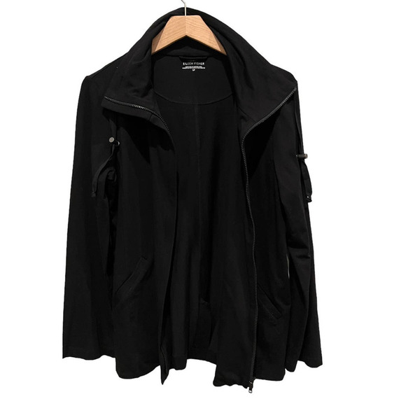 Eileen Fisher High Collar Organic Cotton Jacket (S) - Picture 3 of 8